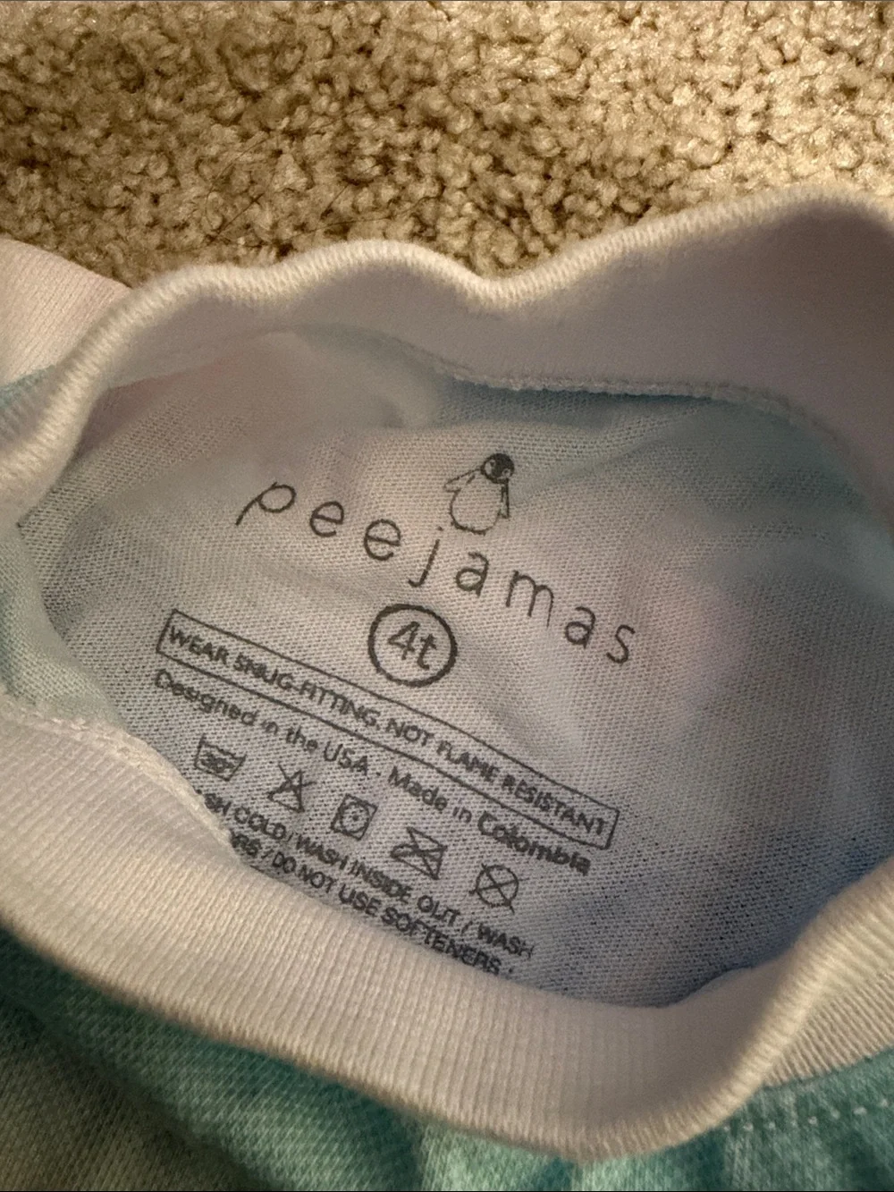 Peejamas- potty-training kids Tie-Dye Pajama Set in Pastel Blue & Pink